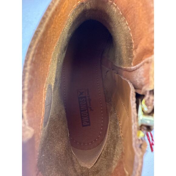 Pikolinos Llanes Ankle Boot with Buckle Women 9-9.5 40 Brandy Leather Block Heel - Picture 7 of 11